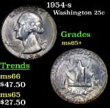1954-s Washington Quarter 25c Grades GEM+ Unc