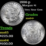 1896-p Morgan Dollar $1 Grades Choice+ Unc