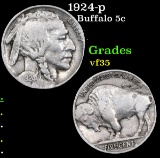 1924-p Buffalo Nickel 5c Grades vf++