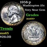 1958-p Washington Quarter 25c Grades Choice+ Unc