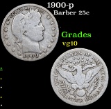 1900-p Barber Quarter 25c Grades vg+