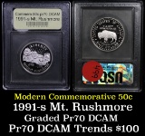 1991-s Mount Rushmore Modern Commem Half Dollar 50c Grades GEM++ Proof Deep Cameo