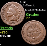 1879 Indian Cent 1c Grades f+