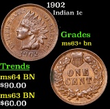 1902 Indian Cent 1c Grades Select+ Unc BN