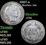 1907-s Barber Dime 10c Grades xf