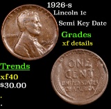 1926-s Lincoln Cent 1c Grades xf details