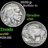 1920-p Buffalo Nickel 5c Grades xf+