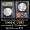 1991-d USO Modern Commem Dollar $1 Grades ms70, Perfection