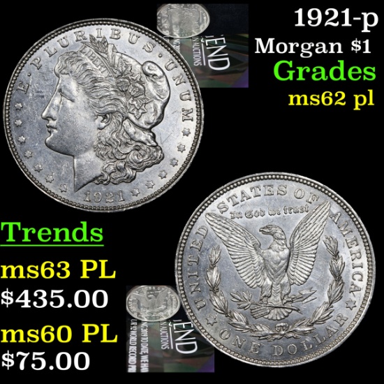 1921-p Morgan Dollar $1 Grades Select Unc PL