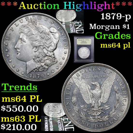 ***Auction Highlight*** 1879-p Morgan Dollar $1 Graded Choice Unc PL By USCG (fc)