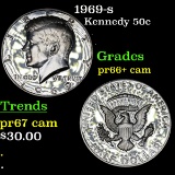 1969-s Kennedy Half Dollar 50c Grades GEM++ Proof Cameo