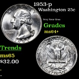 1953-p Washington Quarter 25c Grades Choice+ Unc