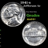 1941-s Jefferson Nickel 5c Grades Choice+ Unc