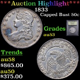 ***Auction Highlight*** 1833 Capped Bust Half Dollar 50c Graded Select AU By USCG (fc)