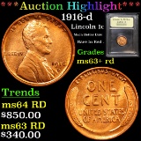 ***Auction Highlight*** 1916-d Lincoln Cent 1c Graded Select+ Unc RD By USCG (fc)