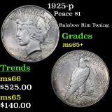 1925-p Peace Dollar $1 Grades GEM+ Unc