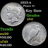 1925-s Peace Dollar $1 Grades xf+