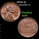1932-d Lincoln Cent 1c Grades Choice AU