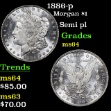 1886-p Morgan Dollar $1 Grades Choice Unc