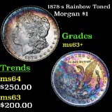 1878-s Rainbow Toned Morgan Dollar $1 Grades Select+ Unc