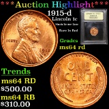 ***Auction Highlight*** 1915-d Lincoln Cent 1c Graded Choice Unc RD By USCG (fc)