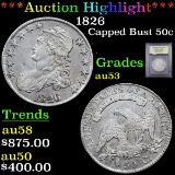 ***Auction Highlight*** 1826 Capped Bust Half Dollar 50c Graded Select AU By USCG (fc)