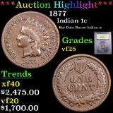 ***Auction Highlight*** 1877 Indian Cent 1c Graded vf+ By USCG (fc)