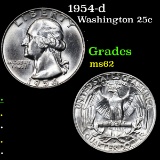 1954-d Washington Quarter 25c Grades Select Unc