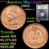 ***Auction Highlight*** 1903 Indian Cent 1c Graded Gem+ Unc RD By USCG (fc)