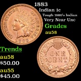 1883 Indian Cent 1c Grades Choice AU/BU Slider