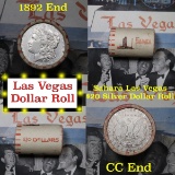 *Auction Highlight* Full Morgan/Peace Sahara Hotel silver $1 roll $20, 1892 & CC ends (fc)