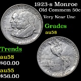 1923-s Monroe Old Commem Half Dollar 50c Grades Choice AU/BU Slider