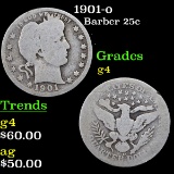 1901-o Barber Quarter 25c Grades g, good