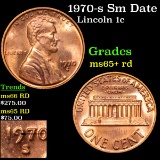 1970-s Sm Date Lincoln Cent 1c Grades Gem+ Unc RD