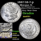 1887/18-7-p Morgan Dollar $1 Grades Choice+ Unc