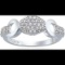 Sterling Silver Pave Fashing Ring Size 8