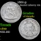 1861-p Seated Liberty Dime 10c Grades vf details