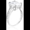 Sterling Silver Rhodium Emerald Cut Engagement Ring Size 9