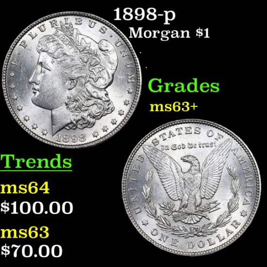 1898-p Morgan Dollar $1 Grades Select+ Unc