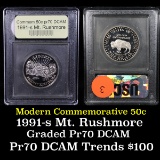 1991-s Mount Rushmore Modern Commem Half Dollar 50c Grades GEM++ Proof Deep Cameo