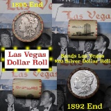 ***Auction Highlight*** Full Morgan/Peace Sands Hotel silver $1 roll $20, 1895 & 1892 ends (fc)