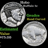 Hobo Buffalo Nickel 5c Grades Hand Carved