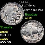 1929-d Buffalo Nickel 5c Grades Choice AU/BU Slider