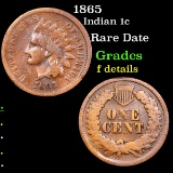 1865 Indian Cent 1c Grades f details