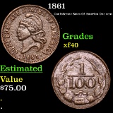1861 Confederate 1c 1c Grades xf
