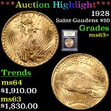 ***Auction Highlight*** 1928 Saint Gaudents Gold Dollar 20 Graded Select+ Unc By USCG (fc)
