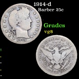 1914-d Barber Quarter 25c Grades vg, very good