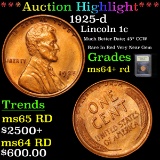***Auction Highlight*** 1925-d Mint Error Lincoln Cent 1c Graded Choice+ Unc RD By USCG (fc)