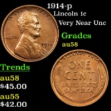 1914-p Lincoln Cent 1c Grades Choice AU/BU Slider