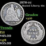 1876-cc Seated Liberty Dime 10c Grades vg+